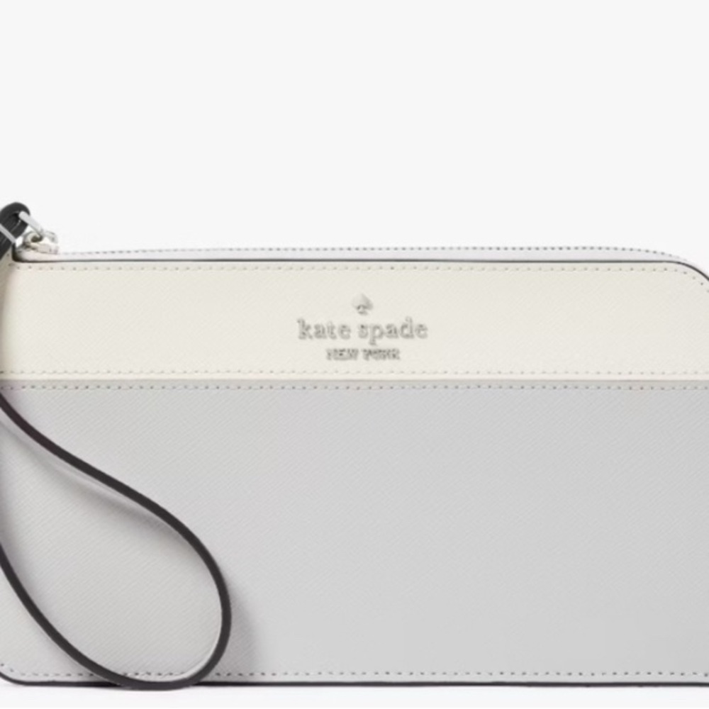 Kate Spade Elegant Cream and Gray Wristlet